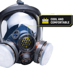 Parcil Distribution Full Face Respirator Mask with Filters – Durable Full Face Respirator Gas Mask, Bayonet Filter Compatible