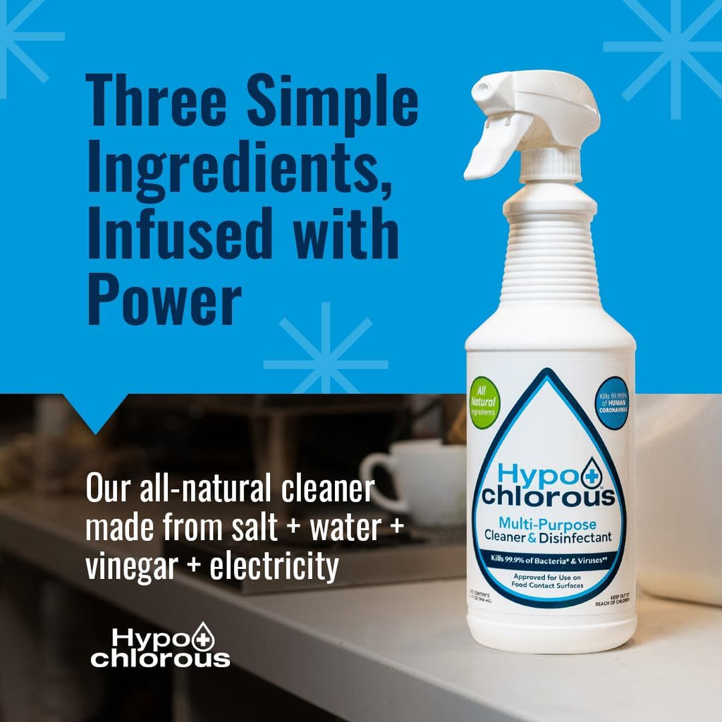 Hypochlorous Acid Spray For Home 32oz - Cleaner & Disinfectant – Safe for Kids & Pets – Multi-Purpose Hypochlorous Acid Cleaner – Eco-Friendly HOCl Spray