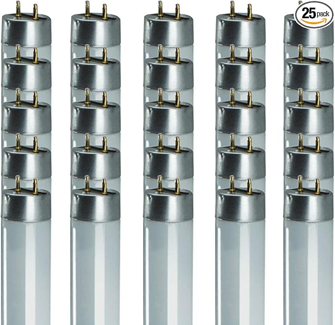 GoodBulb 48-Inch T8 Fluorescent Light Bulbs 32-Watt, 4100K Cool White Color, 2900-Lumens with G13 Medium Bi-Pin Base (Pack of 25 Bulbs)