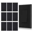 AIDA 4 Way Switch Decorative Light Switch, 15Amp, 120/277 Volt, AC Decorator Rocker Switch, Wall Plate Included, Self-Grounding, Residential and Commercial Grade, UL Listed (10 Pack, Glossy Black)