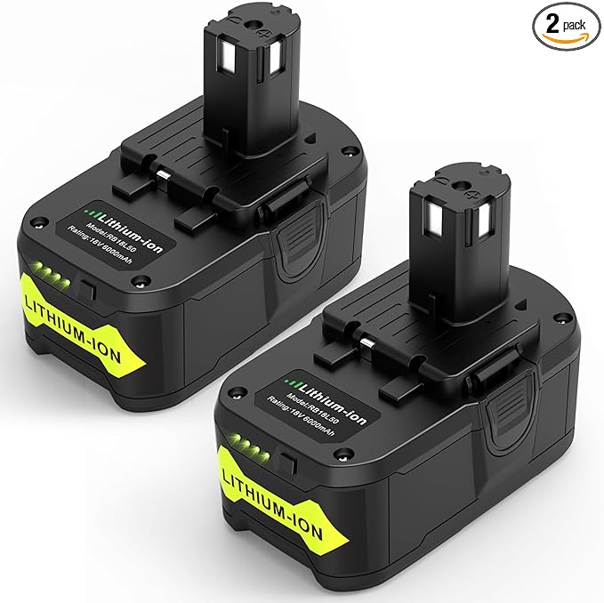 2Pack 6.0Ah 18V P108 Replacement for Ryobi 18V Battery P109 P102 P103 P105 P107 Ryobi ONE+ Cordless Tool Lithium-Ion Battery