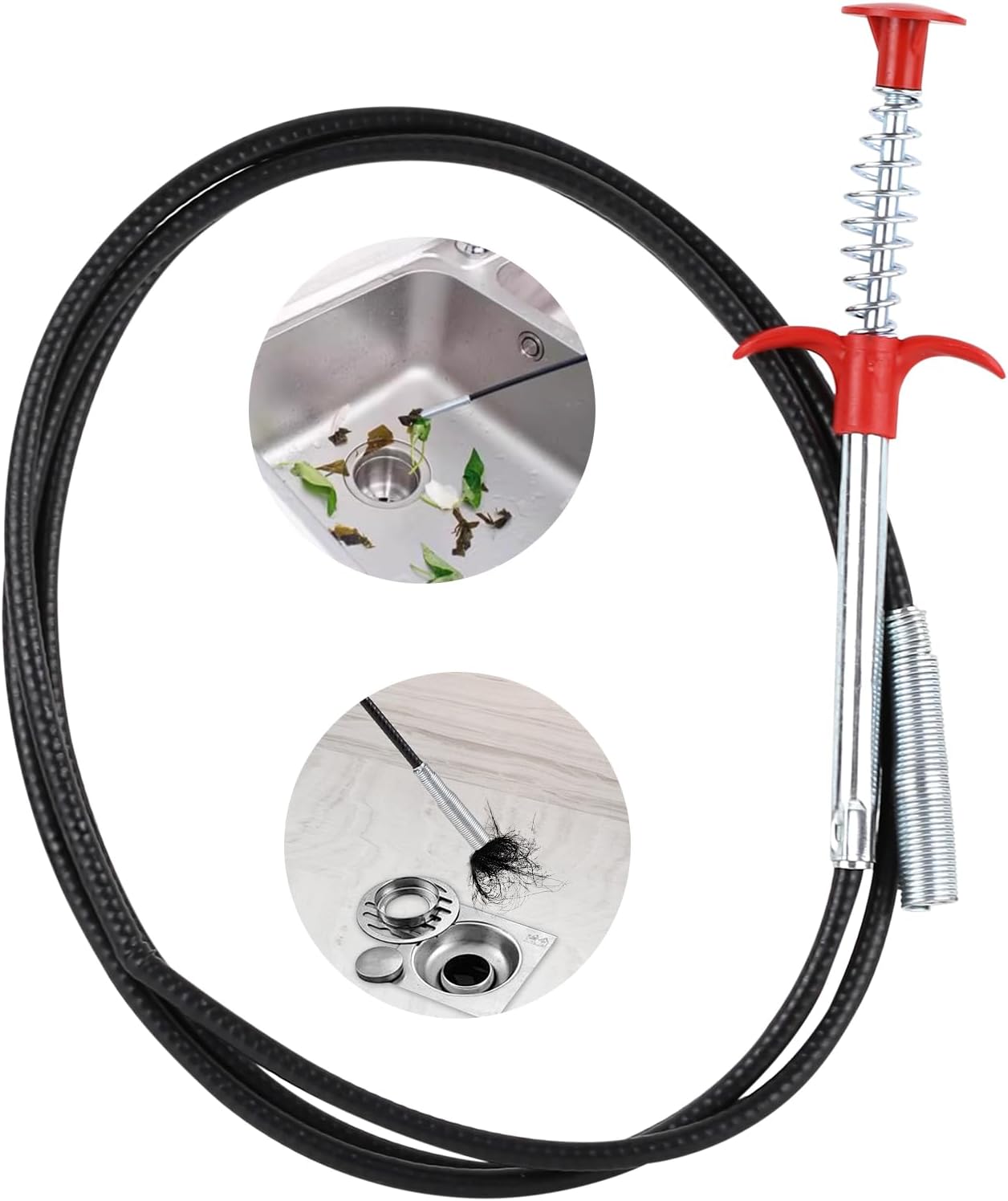 Drain Snake Hair Drain Clog Remover Tool, Sink Cleaner for Toilet Sewer Shower Kitchen Bathroom Tub Clogged Opener Cleaning Tool (35.5 Inch)