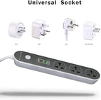 Power Strip with USB Ports, 6ft Power Cord, 2500W Circuit Breaker, 3 Outlets 3 Quick USB (5V 3.1A) Charging Station, Child Safe Door, for Cruise Ship,Dorm Room Multi Plug Extender