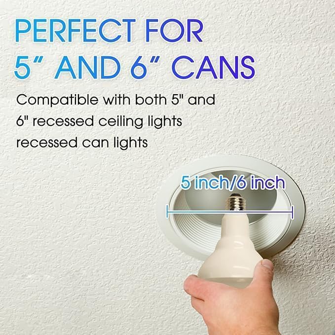 Energetic BR30 LED Recessed Light Bulb, 9W=75W, 4000K Cool White, 900LM, Dimmable Ceiling Flood Light Bulb for Cans, CRI80+, 2Pack