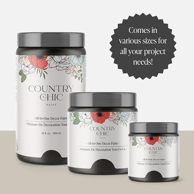 Country Chic All-in-One Chalk Paint for Furniture, Cabinets, Home Decor, Eco-Friendly, Matte Finish, Built-In Primer & Top Coat for Wood, Metal - Dark Roast (Dark Brown) - Quart 32 oz (950 ml)