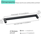 10 Pack Black Kitchen Cabinet Handles 10 Inch Matt Black Stainless Steel Square Cabinet Pulls Furniture Dresser Wardrobe Handles Modern Cabinet Hardware
