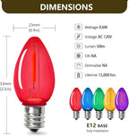 C7 Christmas Led Light Bulb, Multicolor Replacement Night Light Bulb, 0.6W Shatterproof Led Bulbs, E12 Standard Base, 50 Pack