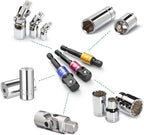 Socket Adapter Extension Set, 1/4, 3/8, 1/2 Inch Hex Shank, Impact Grade, Power Drill to Socket Converter, 3-Piece (Black)