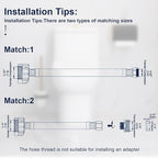 12 Inch Flexible Toilet Connector, 7/8" Ballcock x 3/8" Compression Stainless Steel Braided Toilet Hose Supply Line for Toilet Hose Replacement