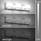 Tipace 3 Lights Dimmable LED Modern Vanity Lights for Bathroom, Chrome Bathroom Wall Light Fixtures Over Mirror (White Light 6000K)