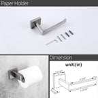 BAGNOLUX Bathroom Hardware Set 4 Pieces, Bath Towel Holder Set SUS304 Stainless Steel, Towel Bar Rack Set for Wall Mounted, Square Bathroom Accessories Set Fixture Heavy Duty Brushed Nickel