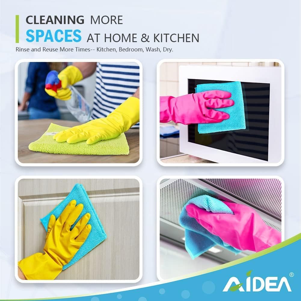AIDEA Microfiber Cleaning Cloth-150PK, Soft Microfiber Towels for Cars, Absorbent Cleaning Rags, Lint-Free Streak-Free Wash Cloths for House, Kitchen, Window(12in.x12in)