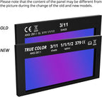 Auto Darkening HD Welding Lens, 2" x 4.25" True Color Welding Filter Lens, with 2pcs Replacement Outside Clear Lens Cover for Welding Helmet, Shade 3/11