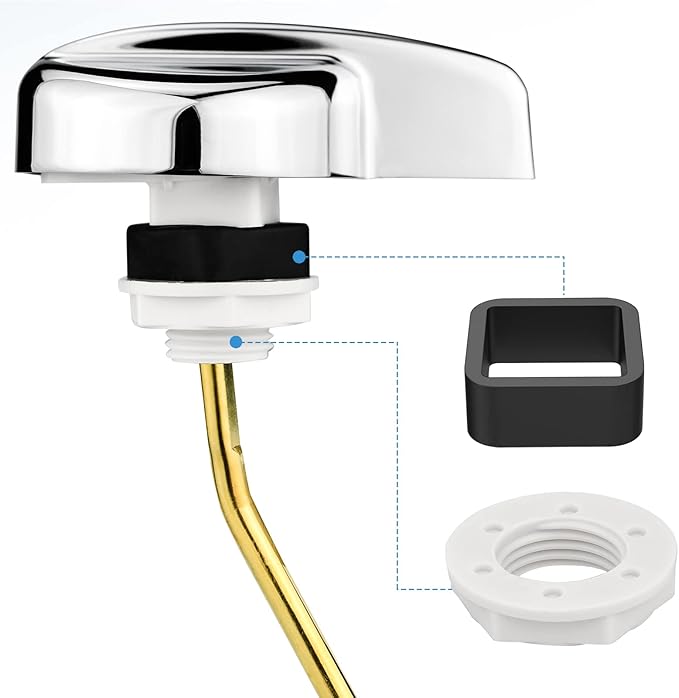 Toilet Handle Side Mount, Universal Side Mount Toilet Copper Flush Lever Handle Repair Replacement Kit for TOTO Kohler Toilet Tank, 2-Pack Copper Lever