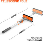 eazer Professional Window Squeegee, 2-in-1 Rotatable Squeegee for Window Cleaning Kit, Window Cleaner Tool, Window Washing Equipment Kit with Extension Pole (20''-30'') for Shower/Windshield