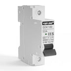 DC Circuit Breaker 50 Amp Solar Panel Disconnect Switch 12V-500V 1 Pole Miniature Solar Circuit Breaker for Outdoor PV Homes Battery, AC 110V DIN Rail MCB