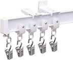 Bendable Ceiling Curtain Track Ceilings Mount or Wall Mounted Heavy-Duty Room Divider Curtains Rails for Living room Bedroom Shower Privacy RV Garage Dividers with Clips，White 9 FT