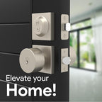 Mega Handles SUANA Entrance Combo, Door Knob and Cylinder Deadbolt and Key Combo, Heavy Duty Locking Door Knobs for Left or Right-Handed Doors – Satin Nickel