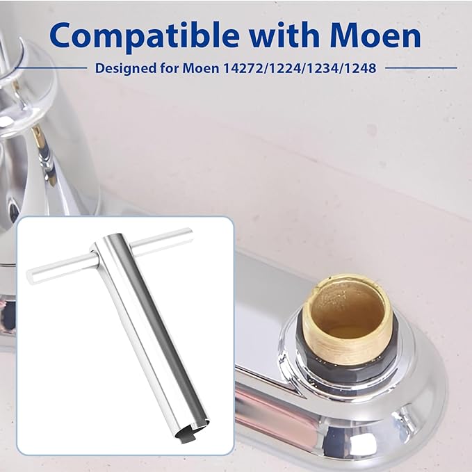 Cartridge Removal Tool with Handle Compatible with Moen 14272 1224 1234 1248 Replacement Cartridge Faucet Retainer Puller for Bathtub