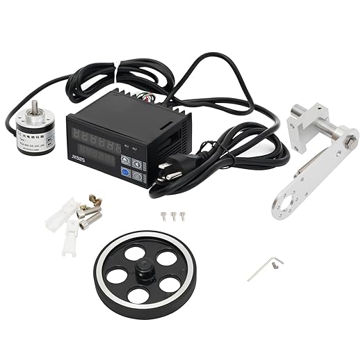 Digital Length Meter Counter Rolling Wheel, 0-999999m Electronic Measure Tool w/Encoder, 110V Mechanical Length Counter Length Measuring Accuracy Display Single Measure Wheel Unit in Feet Meter