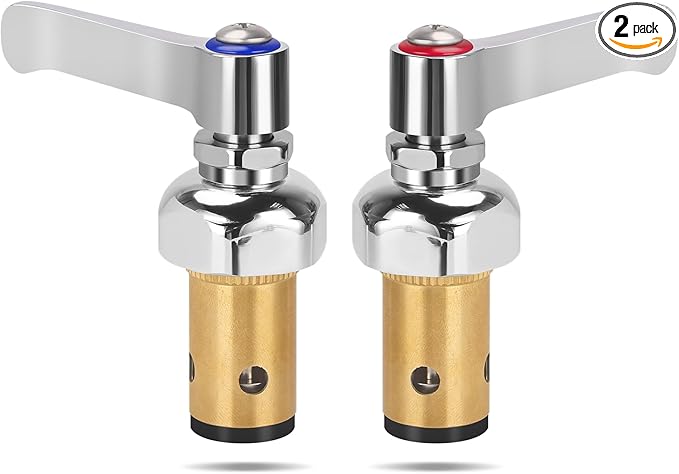 COOLWEST Hot and Cold Handle Stem Assembly for T&S Brass Faucets - Compatible with 002713-40 002714-40 Spindle Assembly Cartridge for Eterna Valve Replacement Part