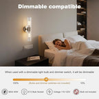 Bathroom Light Fixtures 2-Light, Modern Vanity Light for Bathroom, Wall Sconce, Bath Light with Glass Rods Shades for Mirror Bedroom Hallway (Brushed Nickel)