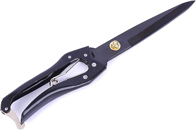 Grass Sheep Shear - Coated Wear-Resistant Handle, Manganese Steel Double-Edged, Strong Spring Suitable For Manual Shearing of Cow, Sheep, and Horse Hair (Black 10.2 inches)