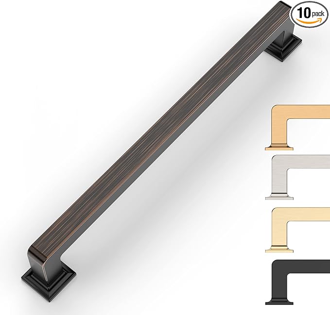 10 Pack 6.25 Inch Oil Rubbed Bronze Cabinet Pulls - Kitchen Cabinet Hardware With Handles for Cabinets and Cupboards