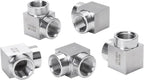 90 Degree Street Elbow - 1/2" NPT Female to 1/2" NPT Female Stainless Steel 304 Heavy Duty Forged Square Barstock Street Elbow Adapter Pipe Fitting (pack of 5)