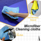 Microfiber Rags Car Interior & Exterior，Car Towels Highly Absorbent，Lint Free and Reusable，Cleaning Rags for House,Kitchen,Bathroom,Office，16"x16"|Blue 6-Pack