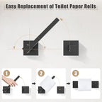 TQKAG Matte Black Bathroom Hardware Accessories Set 5 Pieces, Double Post Pivoting Toilet Paper Holder Set Stainless Steel Square Bathroom Towel Bar Holder Set Wall Mounted