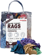 Color T-Shirt Rags (4 lbs. Bag) – Shop Rag Bulk for Workshops, Mechanics, Painters, and Home Use, Multipurpose Cotton Tshirt Rags