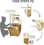 Laundry Hamper with 3 Tier Shelves & Tilt Out Basket, Laundry Baskets Organizer Hampers Bathroom Storage Shelf for Laundry Room, Bathroom, Guest Room (3-Tier Small)