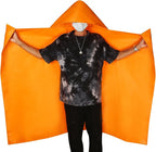 DIBBATU Fireproof Cloak, Fire Escape Cloak, Extra Big Fireproof Fiber Cape, Emergency Used as A Fire Blanket, Head Protection Fire Escape Suit for Household, Office Home (Orange, 63 * 56in)