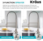 KRAUS Britt 2nd Gen Commercial Style Pull-Down Single Handle Kitchen Faucet in Spot Free Stainless Steel, KPF-1691SFS