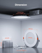 Lumary 6 Inch Ultra-Thin Smart Recessed Lighting, 13W 1000LM RGBWW Smart Wafer Lights with Junction Box, Compatible with Alexa/Google Assistant/BT Remote, ETL Listed, 12 Pack