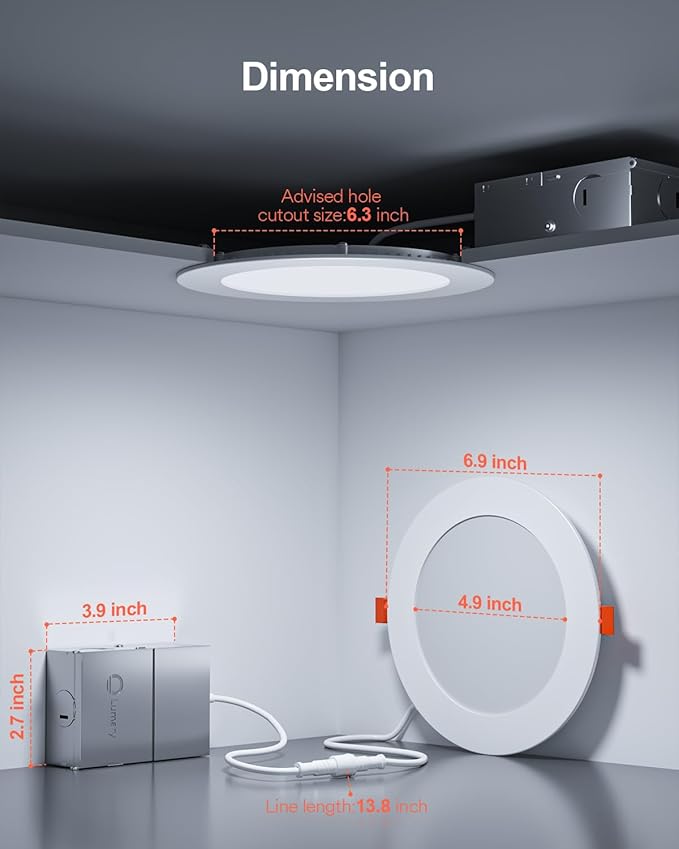 Lumary Smart Recessed Lighting 6 Inch, Canless LED Recessed Lights 13W 1000LM, Color Changing LED Downlight with J-Box, Compatible with Alexa/Google Assistant/BT Remote, ETL Listed, 4 Pack