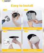 Ensenior 24 Pack 4 Inch LED Recessed Ceiling Light with Night Light, Dimmable, 2700K-5000K 5CCT, 1050LM 12W 120V, High Brightness Canless Wafer Downlight - FCC