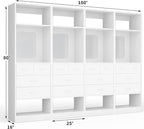 Unikito 100 Inch Closet System with Drawers, 8FT Wood Closets Organizer with Mirror Design, Freestanding Heavy Duty Walk in Closet Tower for Bedroom, Max Load 2000 LBS, Easy Assembly, White