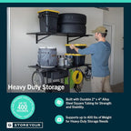 StoreYourBoard 2-Pack Heavy Duty Wall Shelves 2ft x 4ft – Wall-Mounted Garage Storage Shelving and Organization for Sheds, Closets, or Utility Rooms – Holds 200 lbs - Black