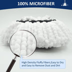 Mop Replace Heads Mop Handle and Mop Base Replacement for O Cedar EasyWring 1-Tank Spin Mop System, 2 Microfiber Mop Head Refills, 4-Section Iron Mop Handle 30-58in and 1 Mop Head Cover Set(No Bucket)