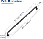 JOY DECOR Cabinet Pulls – 12-3/5 Inch Hole Center, Oil Rubbed Bronze, 2 Pack, Zinc Alloy Cabinet Handles for Drawers & Cupboard – Vintage Style Hardware for Kitchen, Bathroom, Dresser