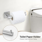 5 Pieces Bathroom Hardware Set, Brushed Nickel Towel Bar Set Includes 23.6” Towel Bar, Towel Ring Holder, Toilet Paper Holder and Two Towel Hooks, Bathroom Accessories Set SUS304 Wall Mounted