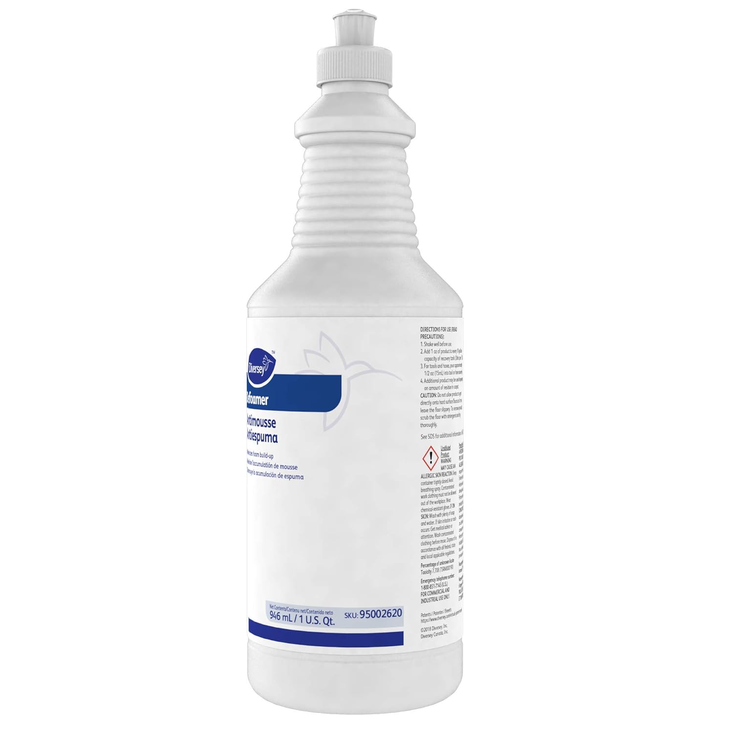 Diversey Defoamer/carpet Cleaner, Cream, Bland Scent, 32 Oz Squeeze Bottle