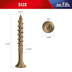 #8 x 1-1/2" Deck Screws (143Pcs) 1lb. Carbon Steel, Yellow, Flat Head, Rust Resistant epoxy Coated, with T25 Star Bit