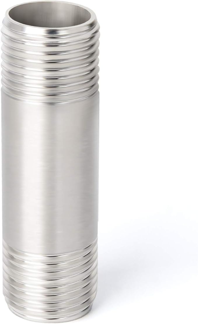 TAISHER 4PCS Stainless Steel Pipe Fittings, 3/4" NPT x 3/4" NPT Male Threaded, 2" Length Nipple Cast Pipe