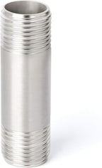 TAISHER 4PCS Stainless Steel Pipe Fittings, 3/8" NPT x 3/8" NPT Male Threaded, 2" Length Nipple Cast Pipe