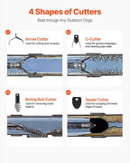 VEVOR 100FT x 3/4 Inch Drain Cleaning Machine Sewer Auger Auto Feed with 4 Cutter & Air-activated Foot Switch for 4" to 8" Pipes, Orange, Black