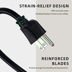 10ft Outdoor Extension Cord - 16/3 Heavy Duty SJTW Waterproof Black Electrical Cable with 3 Prong Grounded Plug for Safety, Great for Lawn and Major Appliances
