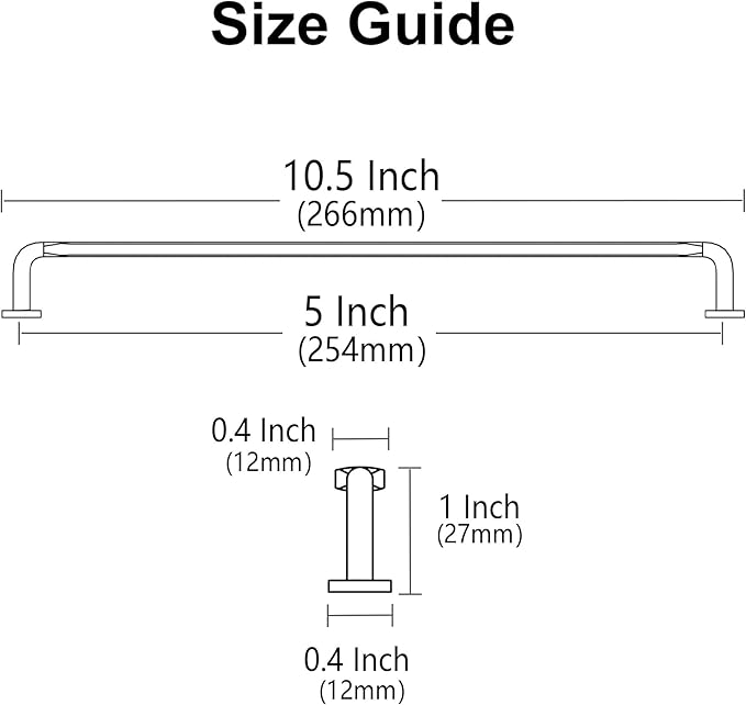 Alzassbg 6 Pack Brushed Gold Cabinet Handles, 10 Inch(254mm) Hole Centers Arch Modern Cabinet Pulls Kitchen Cabinets Hardware for Cabinets and Drawers AL3503BG
